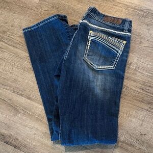 Women's Bootcut Jeans in Dark Blue Mid Rise